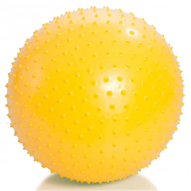 Мяч для занятий лечебной физкультурой (массажный, АВС, с насосом, 55см., желтый) Тривес М-155